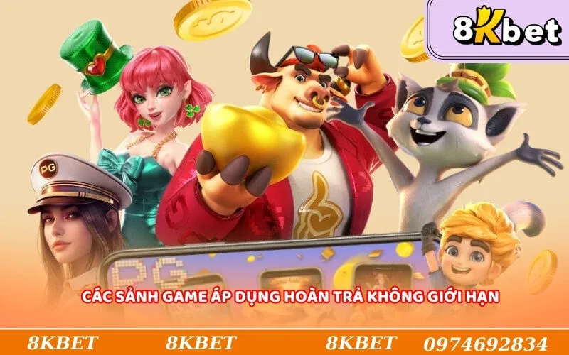 Các sảnh game áp dụng hoàn trả không giới hạn